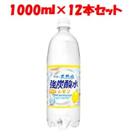 【あす楽対応】「日本サンガリア」　伊賀の天然水強炭酸水レモン　1L　PET　ケース　1000ml×12本