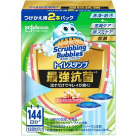 「ジョンソン」　スクラビングバブル　トイレスタンプ最強抗菌　付け替　エレガンスフラワー　38g×2P