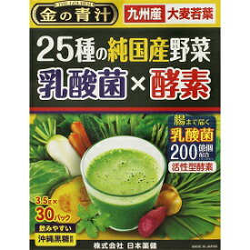 【日本薬健】 金の青汁 25種の純国産野菜 乳酸菌×酵素 3.5g×30包 【健康食品】