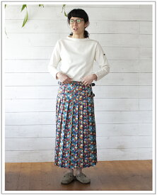 O'NEIL OF DUBLIN（オニールオブダブリン）COTTON LIBERTY LOW WAIST PLEATS WRAP SKIRT 80cm(WITH PIN)コットンリバティーローウエストプリーツラップスカート