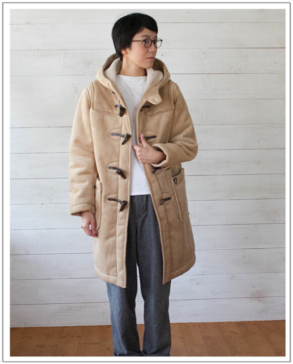 極暖】Orcival オーチバル フェイクムートンダッフルコートフード
