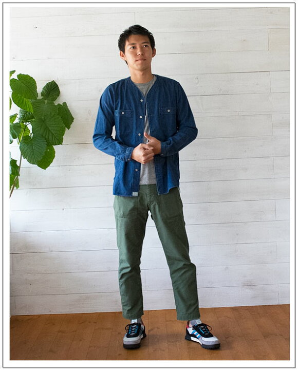 楽天市場 Orslow オアスロウ メンズ ノーカラー インナー デニム シャツ ｆｉｎｅ