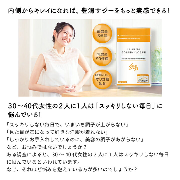 楽天市場】サジーによくあう らくさん菌とにゅうさん菌 60粒 乳酸菌 