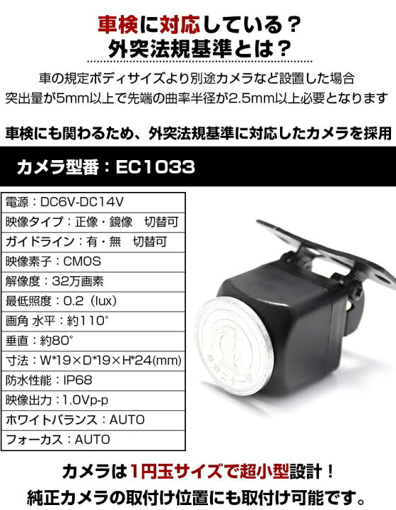 楽天市場】ケンウッド 彩速ナビ MDV-D503 対応 バックカメラ リア 
