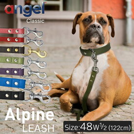 【Angel】アウトレット エンジェル Alpine LEASH 48インチ 1/2 犬 リード 本革 柔らかい ソフトレザー 小型 子犬 大型 中型 高級 おしゃれ かわいい シンプル