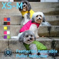【HIP DOGGIE】冬物アウトレット Featherlite Reversible Puffer Reflective M 犬 服 小型 子犬 中型 お…