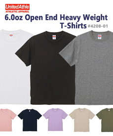 【S-XL】United Athle ユナイテッドアスレ 6.0oz オープンエンド ヘヴィーウェイト Tシャツ(4208-01) 無地 半袖 メンズ ユニセックス 男女兼用 厚手 Tシャツ 2024ss