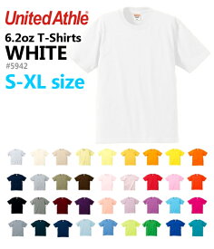 XS-XL【ホワイト】6.2オンス プレミアム Tシャツ UnitedAthle(ユナイテッドアスレ) 白 white 半袖 ヘビーウェイト 無地 ティーシャツ メンズ レディース 男女兼用 5942-01【0911】