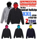 【XXLサイズ】UNITED ATHLE（ユナイテッドアスレ） 10オンス スウェット　フルジップ　パーカー 2トーンカラー【5213　5013】・・・