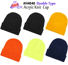 OTTO　ACRYLIC KNIT CAP　DOUBLE TYPE（アクリルニットキャップ　ダブルタイプ）オットーキャップ・ビーニー・ 男女兼用・無地・ニット帽（H4040）【0521】