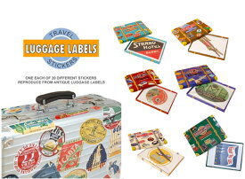 LUGGAGE LABELS トラベルステッカー　20枚セット【BOX入り】・文具・趣味・インテリアシール・トランクケース・旅行BAG・