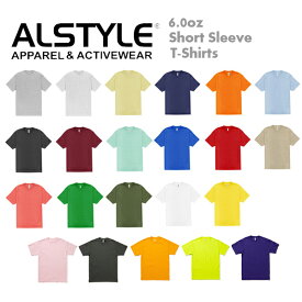 カラー1【S-XL】ALSTYLE (アルスタイル)6.0oz ショートスリーブ　Tシャツ【1301】AAA・半袖・ネックリブシングルステッチ american apparel【無地半そでメンズ】ベーシック 0520