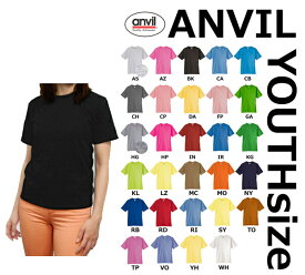 【処分品】【YOUTHサイズ・キッズ・女性】6.1ozヘビーウェイト無地半袖Tシャツanvil（アンビル） 【979・905】メーカー廃番のため在庫処分品となります・無地