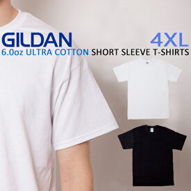 4XL　GILDAN(ギルダン)6.0oz 無地 Tシャツ【アダルトサイズ】ビッグサイズ 大きいサイズ ウルトラコットン ティーシャツ 綿 無地 半袖 メンズ（gildan-T2000 GL2000） 0527
