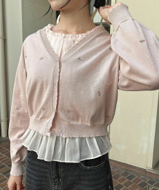 【F i.n.t 公式】【UVカット】【洗える】小花 総刺繍 UV ニット カーディガン / F i.n.t フィント [54AJ04j004]