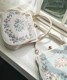 【公式】リボン ローズ 刺繍 がま口 バッグ / an another angelus アンアナザーアンジェラス [54BC05a006]