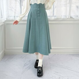 【ポイントUP】 レディース スカート ハイウエスト スカラップ フレアー ロング スカート / クラシカル 上品 きれいめ 春 夏 オフィス 通勤 おでかけ GW an another angelus アンアナザーアンジェラス Fint フィント [57BG02p007]