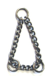 ハーフチョークチェーン マルカン3連 Sサイズ アンティーク 15mmサイズ 小型犬用 日本製