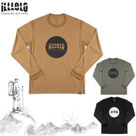 イルローロ 長袖 ロンT ロゴあり ILLLOLO NIKKE AXIO Wool Long T logoトップス ロングTシャツ アウトドア 速乾 メリノウール