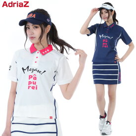 LINE登録で500円OFF レディース ゴルフウェア 女性用 ポロシャツ 細見え サイドライン アドリアズ スリムライン半袖 シンプル LADIES トップス ストレッチ カットソー 伸縮 ポロシャツ ポロ 運動 ランニング ラウンド ゴルフ 吸水速乾 薄手 涼しい