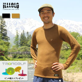 イルローロ ヒートラブ 速暖 ILLLOLO TRONピンマーカープレゼント SOKUDAN WOOL Long Sleeve Crew アウトドア インナー