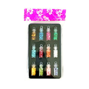 ★【ネコポス可】ジェルネイル&セルフネイルに♪ 星型ホログラム12色ケース付がなんと450円!ネイルバラエティパック: アートセット 星型ホログラム12色! [ジェルネイル UVライト レ