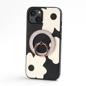 iphone16 ケース レザー iphone16Pro iphone16Plus iphone16ProMAX リング付き 本革 マグセーフ対応 花柄 16 16plus 16pro 16promax アイフォン16 アイフォン16promax カバー magsafe対応 スマホリング スタンド きらきら