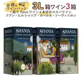 【3箱まとめ買い】ワイン セット 赤ワイン 3L箱ワイン フアン・ヒル シャニア・カベルネ・ソーヴィニヨン バッグ・イン・ボックス 3箱パック スペイン フミーリャ カベルネ・ソーヴィニヨン ギフト お祝い おすすめ パーティー 定番 フィラディス