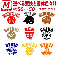 かっこいい! お好きな文字・競技で ステッカー シール Mサイズ3枚選べる書体とカラーとサイズ　水筒 ツル…