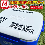 凸凹面なクーラーボックスにも貼れる！ 英数字で お好きな 文字 名前 ステッカー シール Mサイズ選べる書…