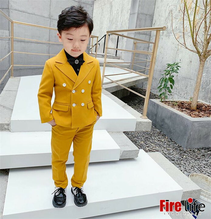 楽天市場】キッズスーツ 子供スーツ 子供フォーマル イエロー  