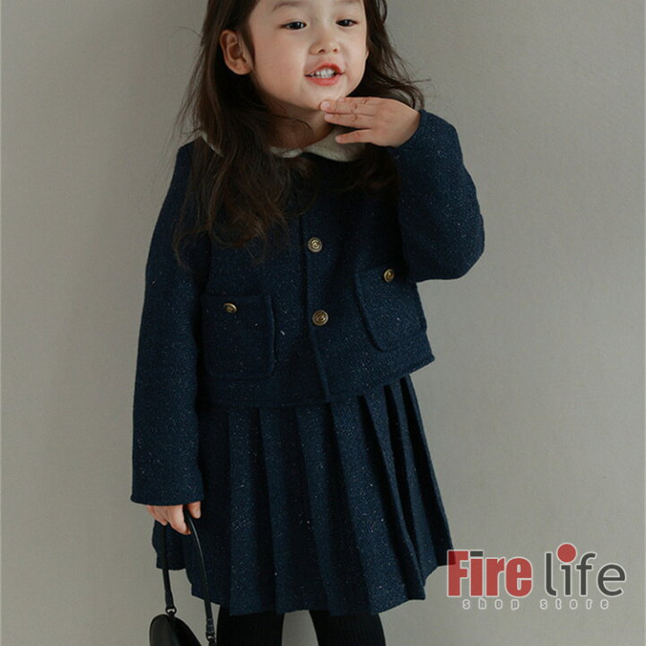 楽天市場】子供服 女の子 ジャケット ワンピースドレス ネイビー 高 