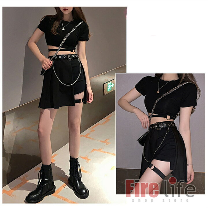 楽天市場 ダンス衣装 レディースファション ジャズダンス ヒップホップダンス オシャレ カッコいい セクシー Black ブラック セットアップ ファイアライフ楽天市場店