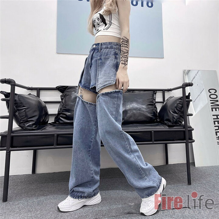 楽天市場 ヒップホップダンスパンツ ダンス衣装 パンツ ショットパンツ ２way セクシー レディース オシャレ カッコイイ デニム レディースファッション 可愛い シンプル デザイン 春 夏 秋 イベント ファイアライフ楽天市場店