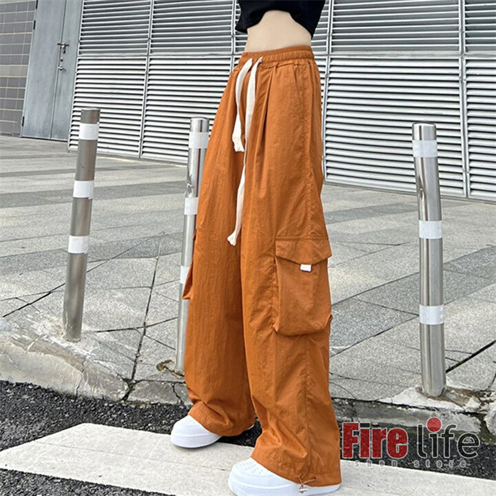 楽天市場】カーゴパンツ オレンジ レディース ボトムス ワイドパンツ 
