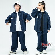 キッズダンス衣装 デニムジャケット デニムパンツ ヒップホップ 男の子 女の子 長袖 K-POP hiphop 韓国 …