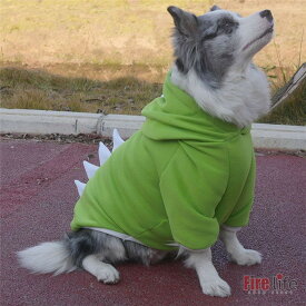 ペット服 パーカー 秋冬 大型犬 中型犬 犬服 恐竜変装 可愛い グリーン オレンジ 送料無料