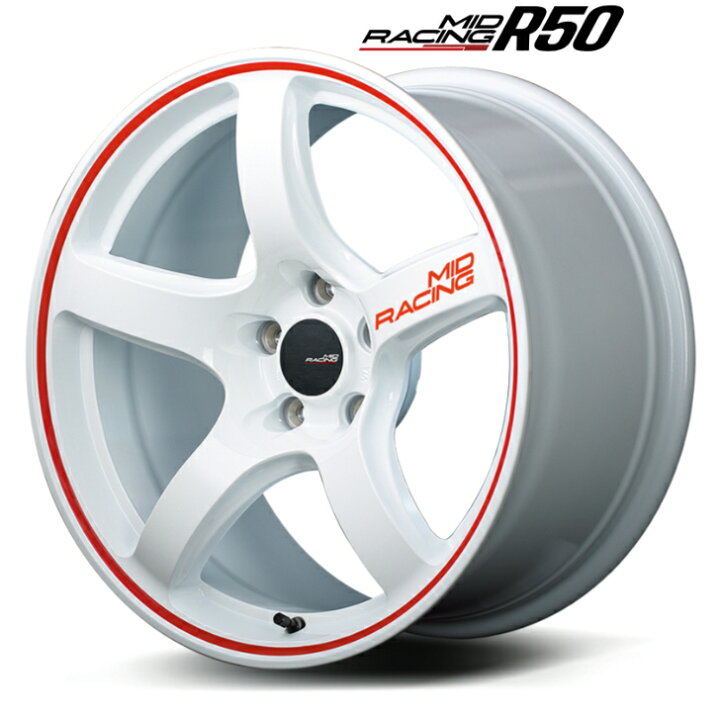 楽天市場】18×8.5J インセット +45 5H120 ホワイトマルカサービス MID 