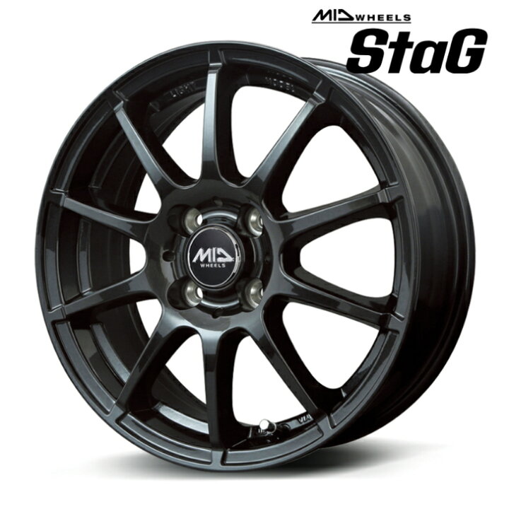 楽天市場】16×6.0J インセット+51 4-100 新品 ホイール 4本MID マルカ 