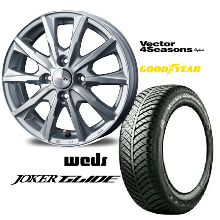 楽天市場】14×4.5J インセット +45 4H-100 ホイール 4本155/65R14 75H 