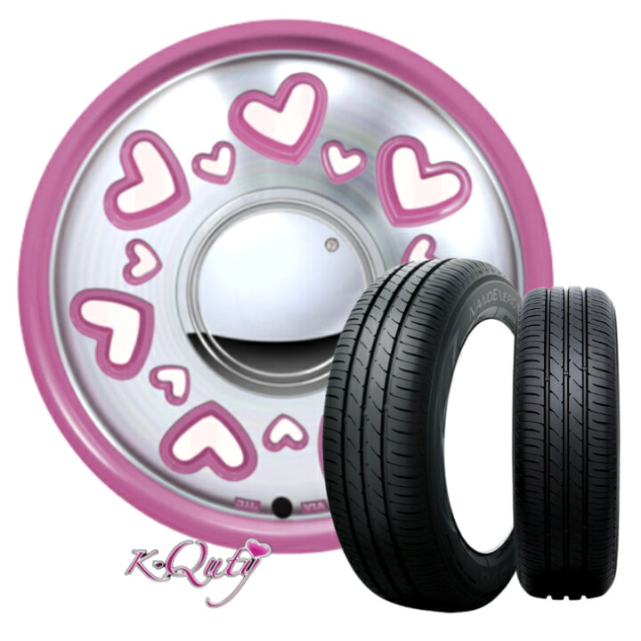 楽天市場】14×4.5J インセット +43 4H-100 ピンク 4本155/65R14 75H 