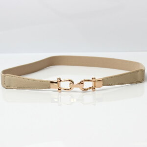 送料無料 ゴムベルト レディース 細い 穴なし おしゃれ ゴールドバックル ベルト ゴム フリーサイズ 帯締め ウエストマーク 全4色 白 赤 黒 ベージュ パーティードレス通販【あす楽_土曜営業