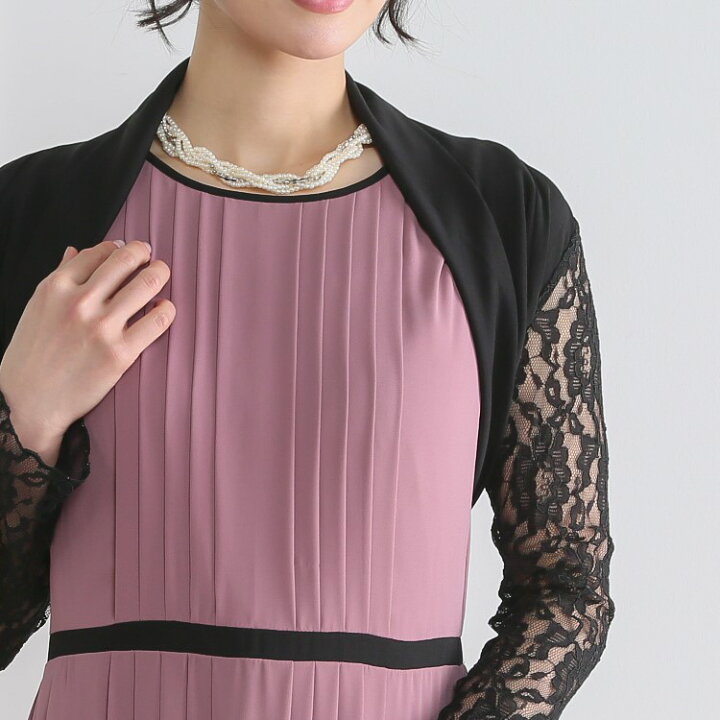 ボレロ 結婚式 長袖 レース ジャケット カーディガン 代 30代 お呼ばれ コーデ 黒 ベージュ フリーサイズ 羽織 パーティードレス通販 22新作モデル