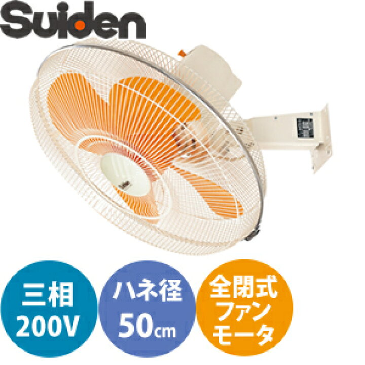 日本全国 送料無料 スイデン suiden ウォール扇 1速式 ハネ50cm 三相200V SF-50FN-2V