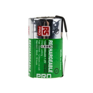 RS Pro 199-652 1/2 AA �j�b�P�����f�[�d���d�r 1.2V 550mAh