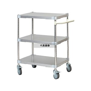 アズワン ASTSSW3-46607WH ステンレスシェルフワゴン W610×D460×H700mm 3段 WH