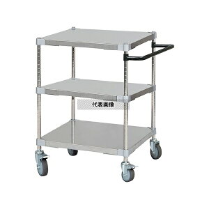 アズワン ASTSSW3-60607BK ステンレスシェルフワゴン W610×D610×H700mm 3段 BK