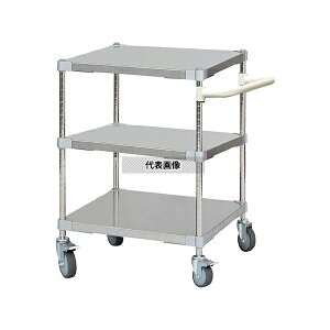 アズワン ASTSSW3-60607WH ステンレスシェルフワゴン W610×D610×H700mm 3段 WH