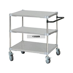 アズワン ASTSSW3-60767BK ステンレスシェルフワゴン W770×D610×H700mm 3段 BK