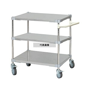 アズワン ASTSSW3-60767WH ステンレスシェルフワゴン W770×D610×H700mm 3段 WH